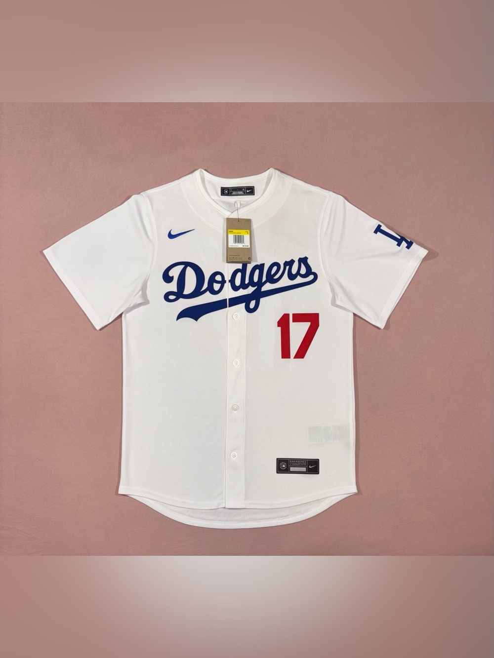 Men’s Nike Los Angeles Dodgers #17 Shohei Ohtani MLB Jersey White Size SMALL